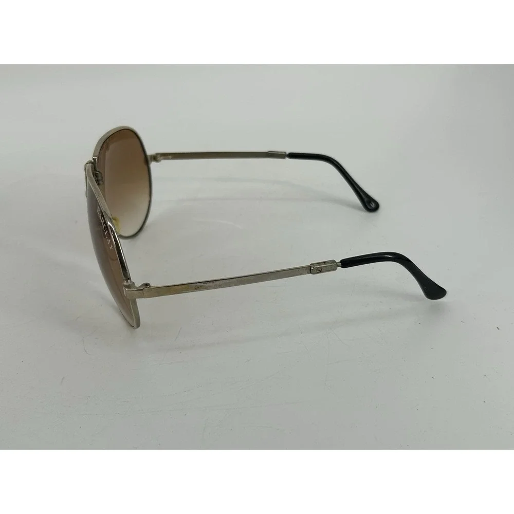 Vintage Folding Aviator Sunglasses W/ Brown Gradient & Case Barclay READ